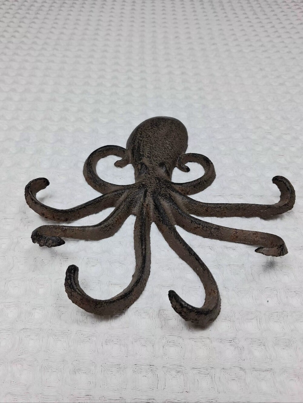 Brown Cast Iron Octopus Key Hook/Hanger 6 Arms - Picture 3 of 11
